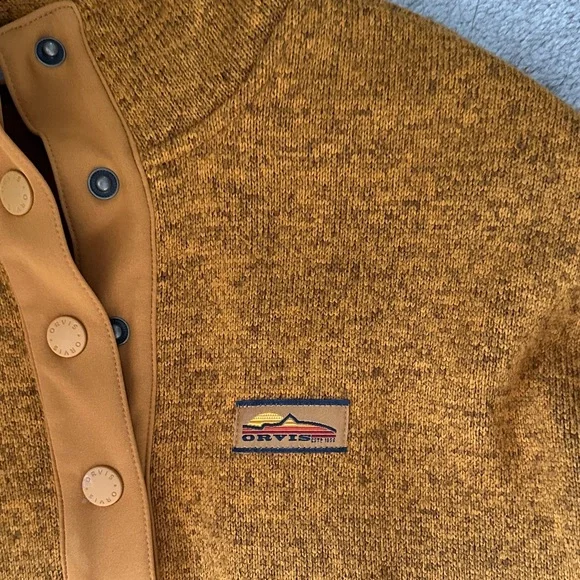 Orvis Mustard Yellow Pullover Sweater - Picture 3 of 7